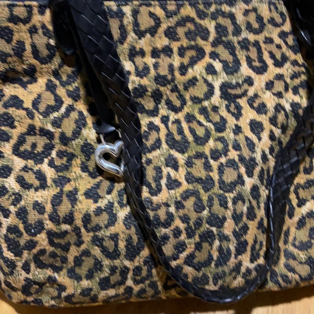 Brighton Leopard Print Shoulder Bag with Black Accents